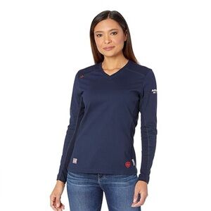 Ariat Women's FR Navy Long Sleeve Tee